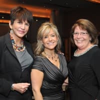 <p>From left: Mercedes Ruehl, Judith Huntington, president of The College of New Rochelle; Elizabeth LeVaca</p>