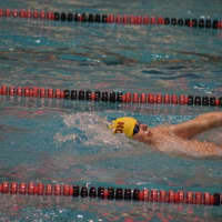 <p>Jake Kealy swims in the backstroke for the Wahoos.
 </p>