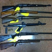 <p>These are the six guns stolen from a Stamford home in summer 2012. </p>
