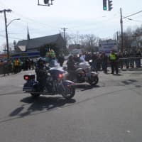 <p>Yonkers police ride in the St. Patrick&#x27;s Day Parade. </p>