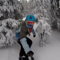 <p>Julia Marino snowboards in Colrado.</p>