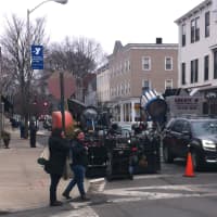 <p>Film equipment was set up on Purchase Street in Rye for the filming of the Morgan Freeman-produced pilot &quot;Madam Secretary.&quot;</p>
