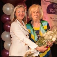 <p>Candace Adams, left,President and CEO of Berkshire Hathaway HomeServices New England Properties honored Elayne Jassey of the Stamford Office  honored with the Pinnacle Award as No. 7 in the U.S. and No. 1 in Connecticut.</p>