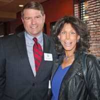<p>From left, R. Todd Rockefeller, Boys &amp; Girls Club of Northern Westchester board president, and Seema Boesky, board member and vice president emeritus for life, enjoy the cocktail reception. </p>