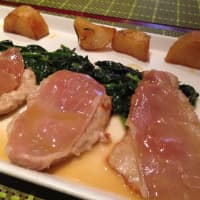 <p>The Saltimbocca Alla Romana brings together thinly-pounded veal scallopine, along with parma ham and sage in a white wine brown sauce, over a bed of broccoli rabe ($16, $26). </p>