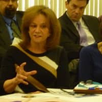 <p>Laurie Dean (left), coordinator for Croton Community Coalition, talks while Nan Miller, coordinator for Mount Kisco Partners in Prevention, looks on. </p>