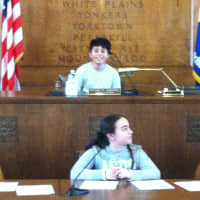 <p>Students sat at legislators&#x27; desks during their visit. </p>