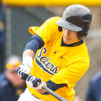 <p>Senior David Pepe tripled to lead off the top of the third of game two for the Pace baseball team. </p>