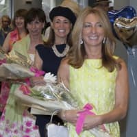 <p>From front to back: Stacey Kaufman from Rye Brook and  Judy Handler from Purchase walk at Greenwich Hospital&#x27;s fashion show. </p>