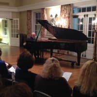 <p>Northern Westchester residents listen intently as Vladimir Feltsman performs at the second-to-last Bedford Chamber Concert Series of the 2013-14 season. </p>