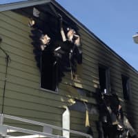 <p>The New Rochelle residence was badly damaged by the fire on Monday.</p>