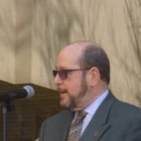 <p>Mayor William Hanauer speaks at the grand opening of CPC in Ossining.</p>