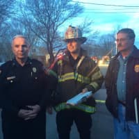<p>Fairfield Fire Chief Richard Felner, Assistant Fire George Gomola and Deputy Police Chief Chris Lyddy</p>