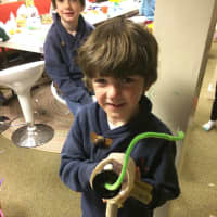 <p>Westporter Philip Sullivan, 5, also made an elephant while his brother Curtis, 8, made a whale. </p>