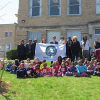 <p>Mayor Bramson with students from the New Rochelle Day Nursery School.</p>