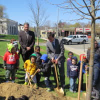 <p>Mayor Noam Bramson and City Manager Chuck Stromme </p>