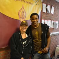 <p>Elyce Jacobson and Shaka Davidson from Skinny Buddha, one of the vendors.</p>