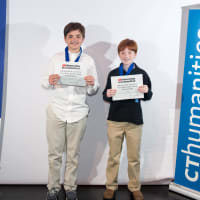 <p>Roman Scavone and Alex Nordlinge of Weston Middle School won first place in Junior Group Documentary.</p>