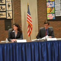 <p>Colette Dow, left, and Andrew Bracco, who are vying for a seat.</p>