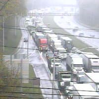 <p>Traffic is parked along I-95 southbound in Norwalk. </p>