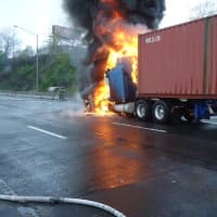 <p>Firefighters were able to extinguish the truck fire within about 10 minutes, fire officials said.</p>