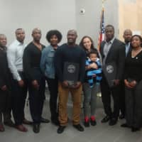 <p>Pierre-Louis and Redd gathered with family, friends and city officials to celebrate their entry into the NFL Draft.</p>