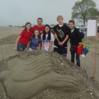 <p>This dove sculpture was among the winning creations at the Castles in the Sand fundraiser.</p>