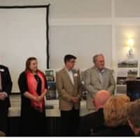 <p>Silver Hill receives an award from New Canaan Preservation Alliance. From left: Neil Hayes and Avery Turlington (Richard Turlington Architects), Paul Campanelli and Chris Caputo (Pac Group, LLC) and Elizabeth Moore, hospital COO. </p>