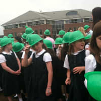 <p>Greenwich&#x27;s Convent of the Sacred Heart holds a groundbreaking ceremony Thursday for a new athletic complex that is expected to be open in Sept. 2015. Pictured are some of the students at the all-girls school who attended the event.</p>