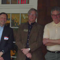 <p>John Lundeen, Dick Kelsey and Bill Tamme attend the event for Carol Wilder-Tamme.</p>