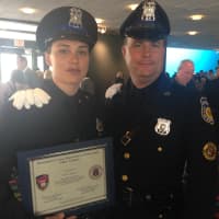 <p>Tara Altamuro (left) will join her relative Jeff Park, as a police officer with White Plains Police Department Monday. </p>