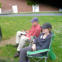 <p>Ken and Susan Spielfogel watch  their son play left field for Briarcliff. </p>