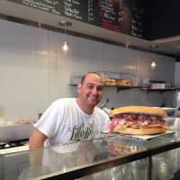 <p>Delibagel Cafe owner Joe Sanzo, former owner of G&amp;L Deli in Dobbs Ferry, at his new business in Ossining.</p>