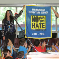 <p>The &quot;No Place For Hate&quot; banner and award was presented to the Springhurst School in Dobbs Ferry on Thursday, May 29.</p>