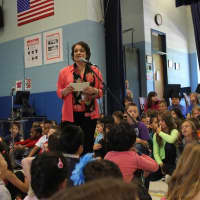 <p>Springhurst School Assistant  Principal Lisa Doty makes the announcement about being named a &quot;No Place For Hate School&quot;
</p>
