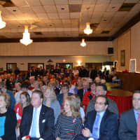 <p>A large crowd came to the American Legion hall for Mount Kisco&#x27;s Memorial Day service.</p>