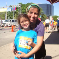 <p>Hannah Evans and her mom Kami after finishing the 5k race Sunday in support of the Bennett Cancer Center at Stamford Hospital.</p>