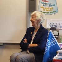 <p>Lucy Bollman spoke to Chapel School students about the Gestapo and hiding a Dutch pilot in her parents&#x27; bedroom during World War II. </p>
