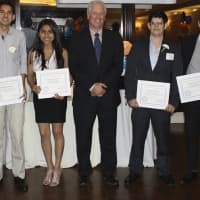 <p>Latino U honorees join Michael Kaplowitz, chairman, Westchester County Board of Legislators and the Westchester Hispanic Advisory Committee, at a graduation celebration held Saturday, May 31, at Sam&#x27;s of Gedney Way in White Plains.</p>