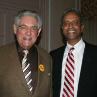 <p>Association Board of Governors member Andrew Morzello  of White Plains with YMCA CFO Tony Ninan, recipient of YMCA Heart and Soul Award.</p>