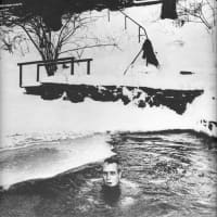 <p>Actor Paul Newman swims in the winter near his Westport home. </p>