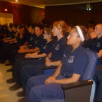 <p>The Westchester Youth Police Academy Class of 2014 listens to the program at Mercy College in Dobbs Ferry on Wednesday, June 4.</p>