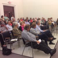 <p>Residents filled the Town Center for a public hearing on a proposed parking permit system for the Washington Square are. </p>