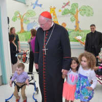 <p>Cardinal Timothy M. Dolan visited with children at  the John A. Coleman School and Childrens Rehabilitation Center.</p>