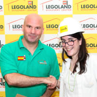 <p>LEGOLAND Discovery Center Westchester General Manager Chris Mines with Brick Factor champion Veronica Watson, who will be the new Master Model Builder at LEGOLAND Discovery Center Westchester in Yonkers.</p>