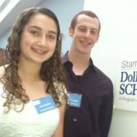 <p>Julia Schaffer and Sam Michelson are two of the 21 students who received scholarships through the Stamford-based Dollars for Scholars organization. A ceremony was held Monday at UConn-Stamford to honor them and to thank the scholarship donors.</p>