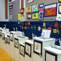 <p>Artwork from each student was displayed. </p>
