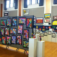 <p>Paintings, collages and all different types of artwork were displayed. </p>