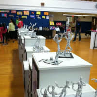 <p>Students creatively made figures out of aluminum foil. </p>