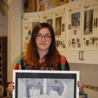 <p>Maddie Osborn is one of 22 Hastings High School students exhibiting their work at the Bruce Museum in Greenwich, Conn.</p>